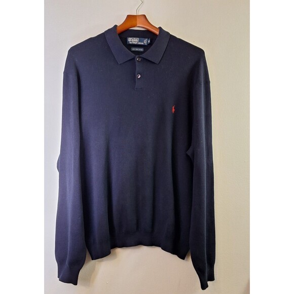 Vtg Polo Ralph Lauren Cotton Pullover Sweater Mens XXL Preppy Classic Academia - Picture 1 of 6